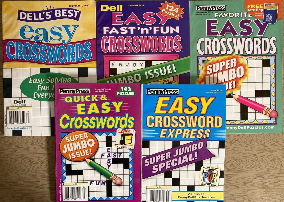 Lot Of 5 Dell Penny Press Crossword Puzzle Books Easy Good Time Express CW27 EBay
