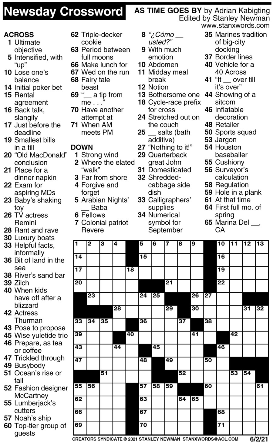 stanley newman sunday crossword puzzle stanley newman sunday crossword puzzle
