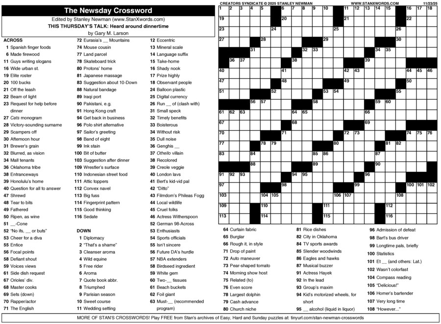 Newsday Crossword Sunday Creators Syndicate