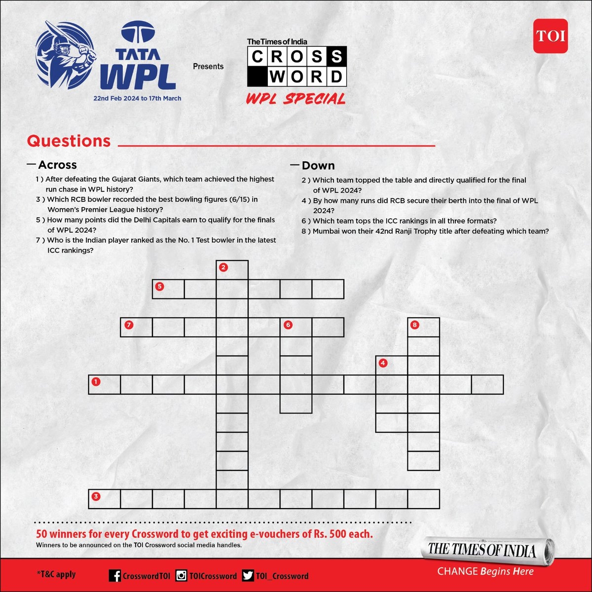 The Times Of India Crossword TOI Crossword Posts X