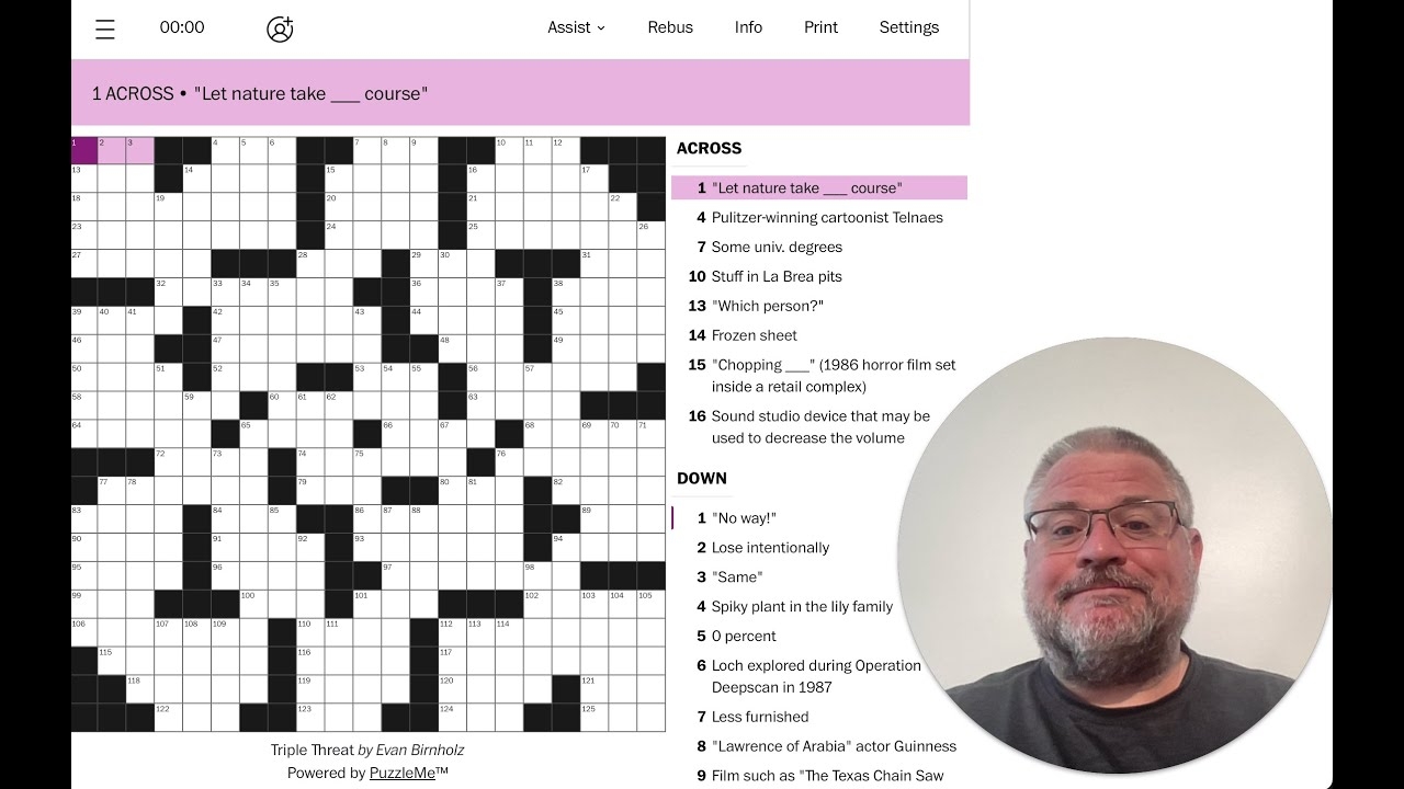 evan birnholz sunday crossword puzzle
