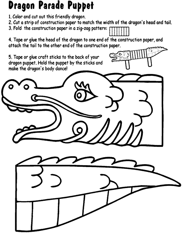 Friendly dragon coloring page outline for kids