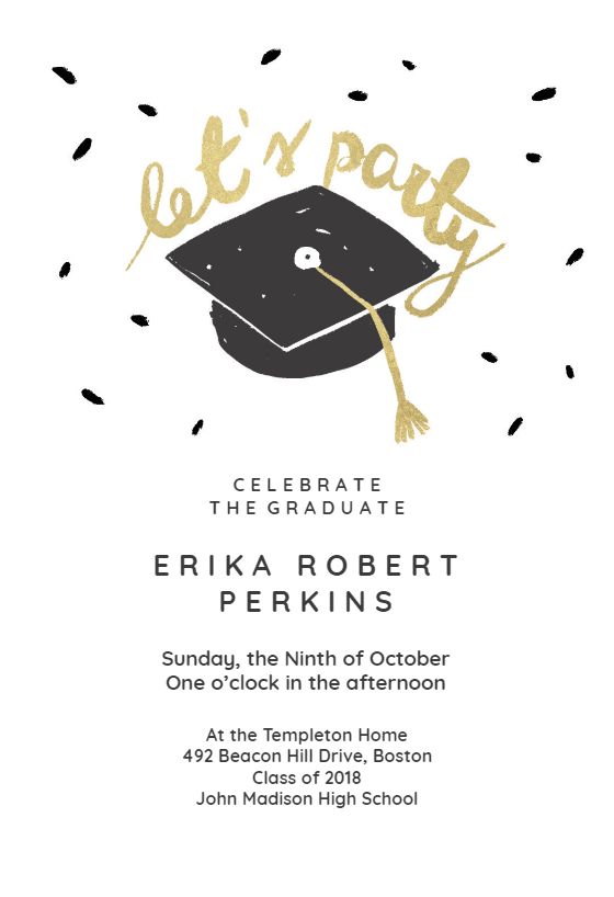 Mother and graduate reviewing invites