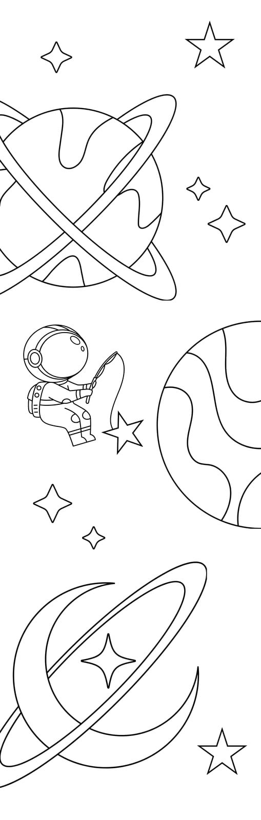 Colorful bookmark template with playful icons