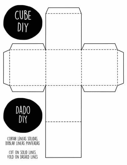 Laminated cube template mounted on workstation