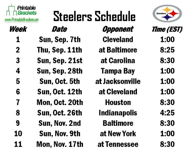 Close-up view of a printed schedule with the Steelers logo