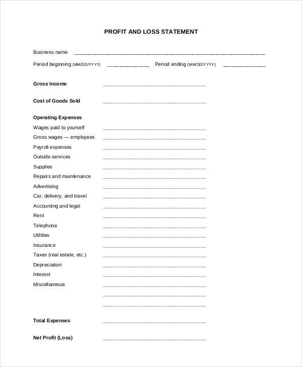 Printed P&L sheet with travel receipts