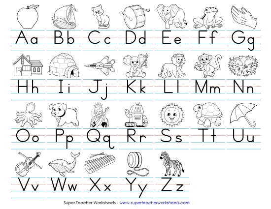 Printable upper and lower case alphabet chart