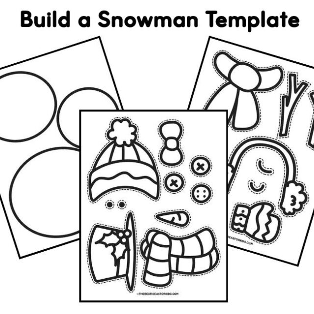 Child cutting snowman shapes with scissors