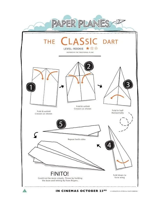 Library table with colorful paper airplane printables