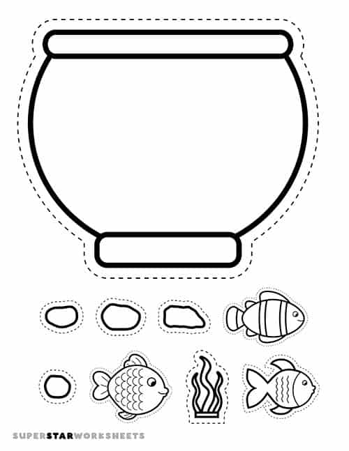 Colorful fish printable coloring page for kids