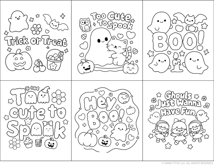 Printed card samples organized for assembly