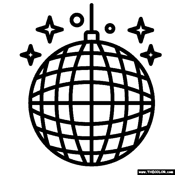 Close-up of metallic disco ball printable design