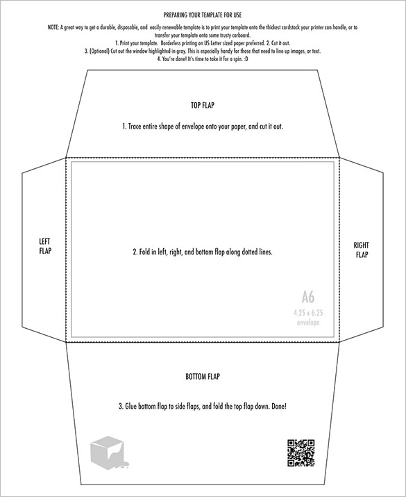 Desk with printed envelope template on paper