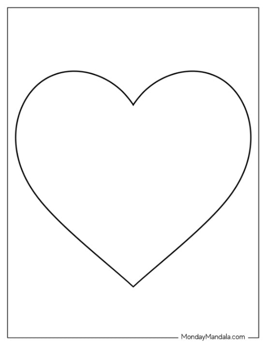 Two students coloring heart template printable pages