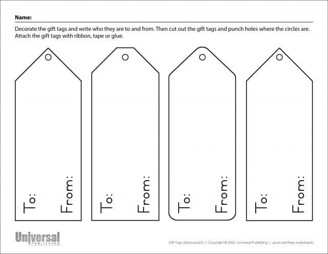 Printer ready tag sheet with cut guides