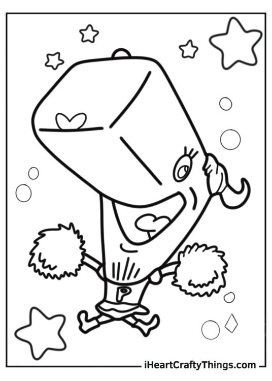 Parent and child brainstorming SpongeBob coloring ideas together