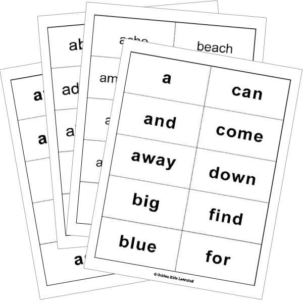 image alt text: student sorting flashcards by word on desk