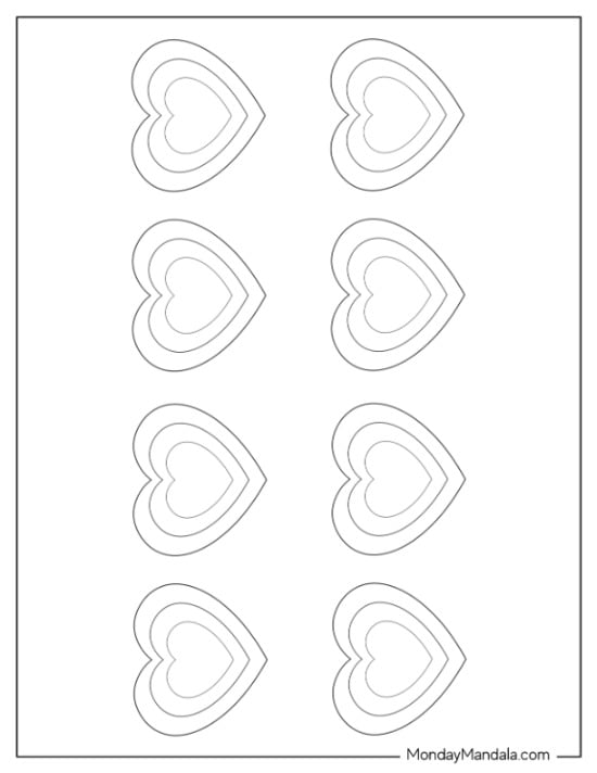 Close-up of a handmade greeting card using heart template printable