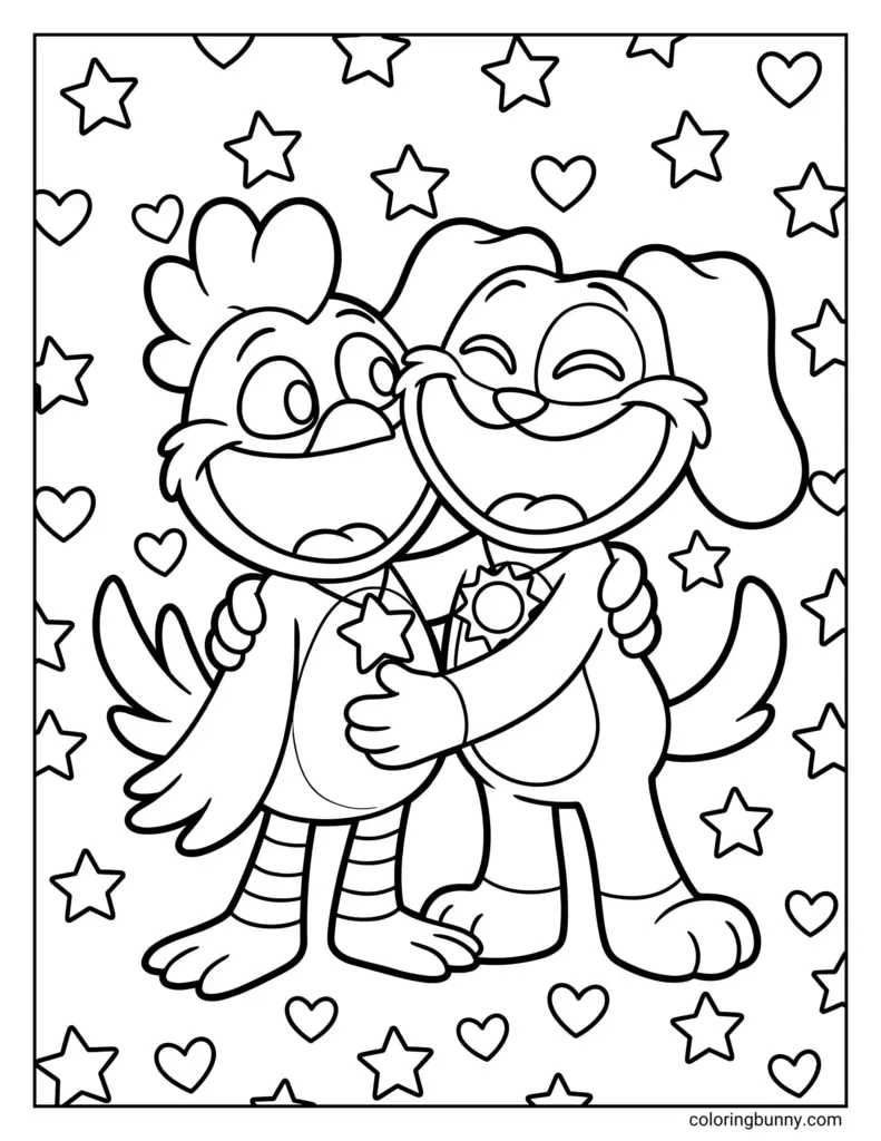 Printed dog day coloring page ready for review on desk