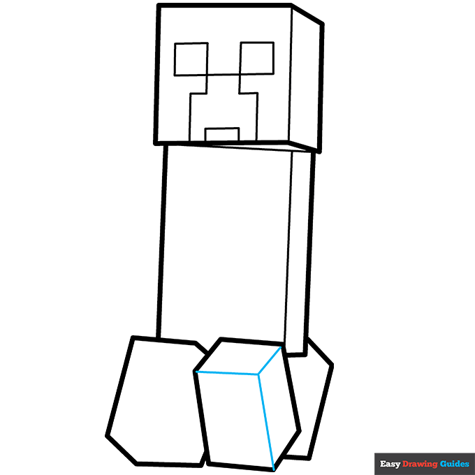 Close-up of a printable creeper minecraft page