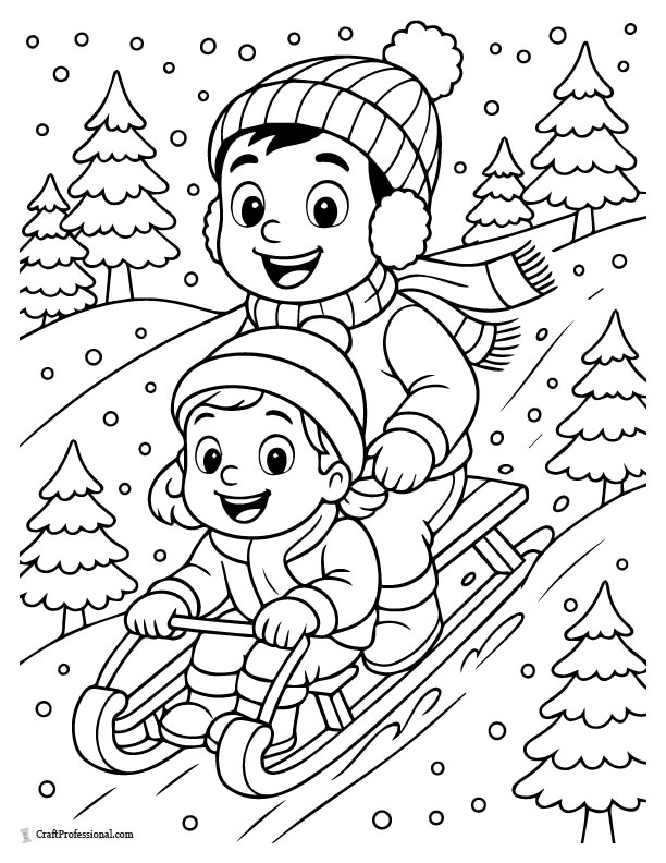Group activity using winter color sheets