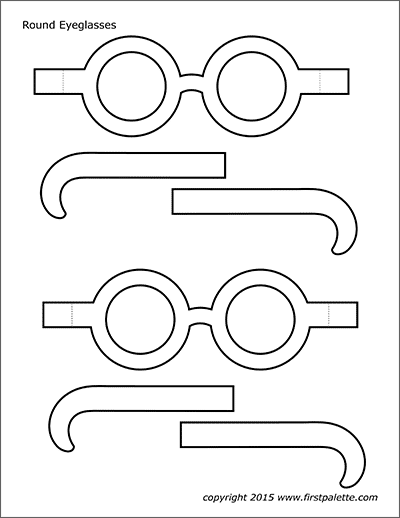 Students assembling colorful paper glasses printable templates.