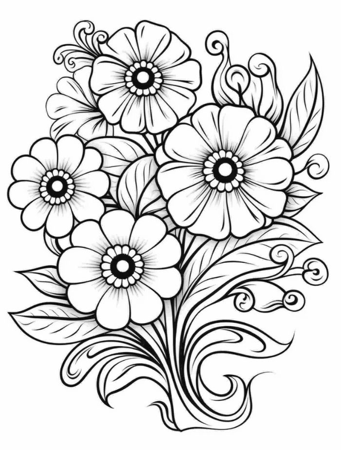 Child tracing flower shapes with pencils on a printout