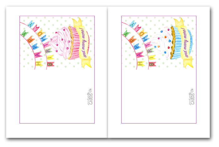 Laptop displaying birthday card templates ready to print