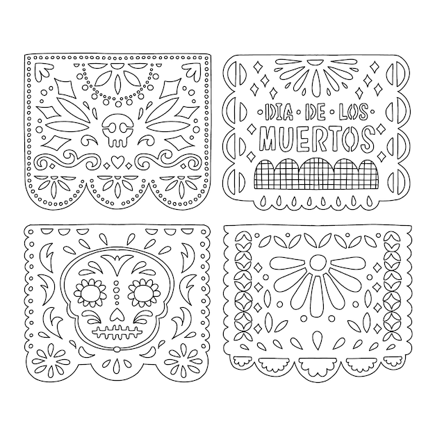 Decorative papel picado banners at hotel lobby