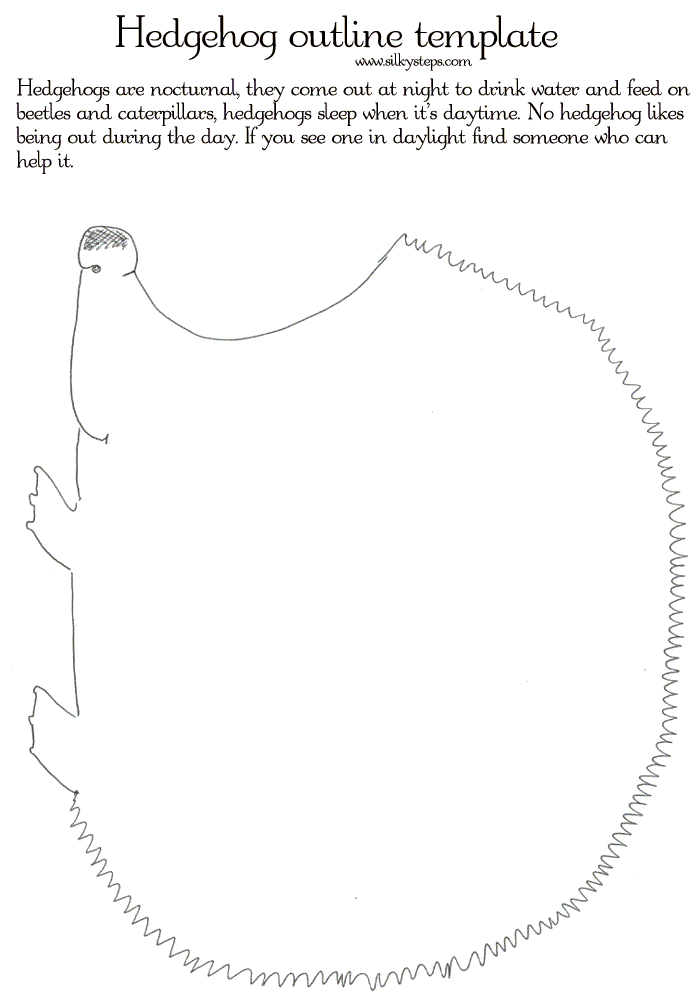 Child coloring a hedgehog printable template
