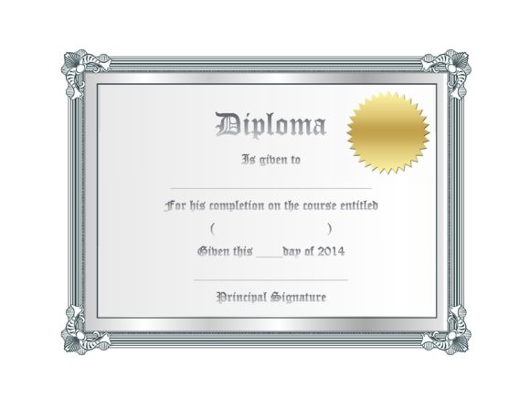 Print-ready diploma sheet on desk for review