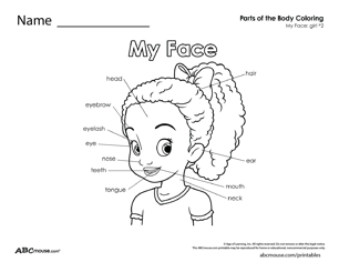 Older child adding final details to body parts diagram