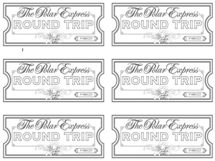 Printable polar express ticket with decorative border