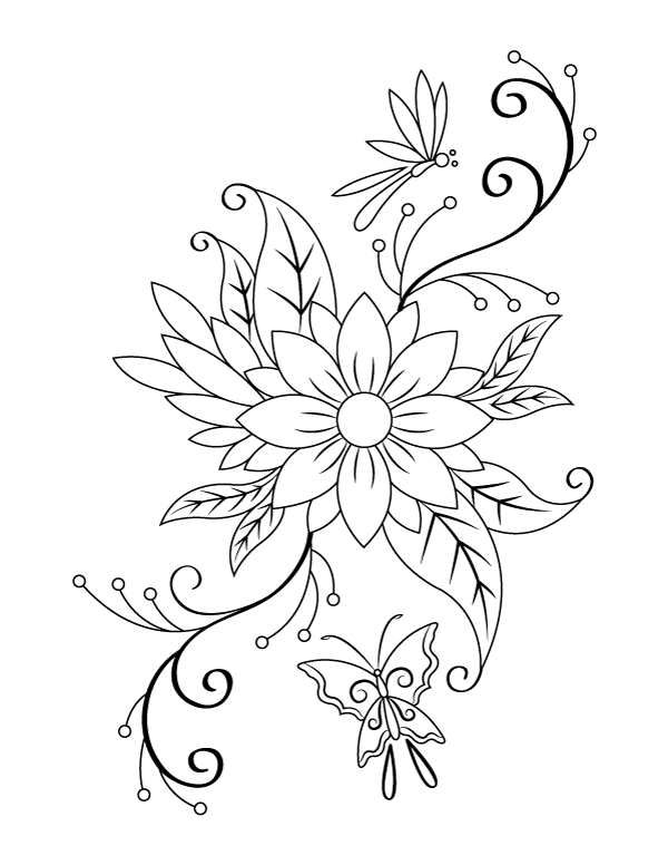 Pastel spring flower printable page layout