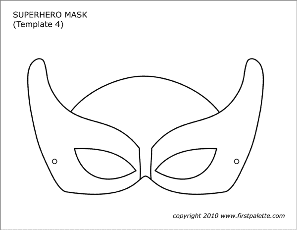 Teen wearing a colored hero mask template